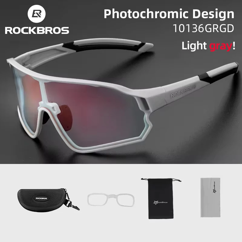 클릭필수 ROCKBROS Photochromic Cycling Glasses UV400 선글라스 야외 스포츠 자전거 안경 MTB Racing 경량 유연한 고글 전합니다