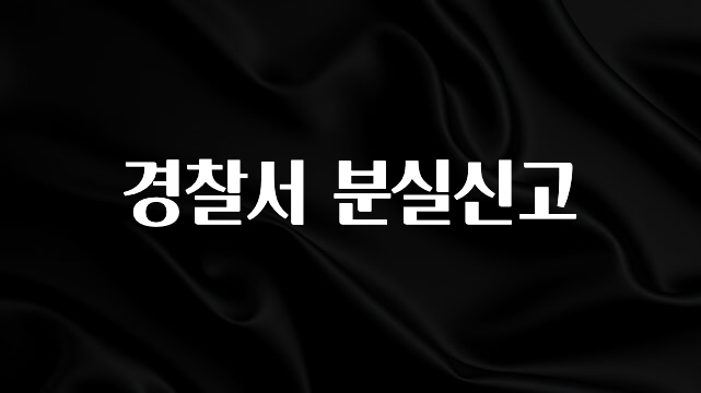 간단소식 경찰서 분실신고 실간 리뷰