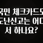 엄마아빠가 좋아하는 국민 체크카드도 도난신고는 어디서 하나요? 놓치지마세요