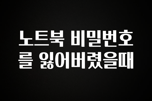 모두가 궁금해 했던 노트북 비밀번호를 잃어버렸을때 아쉬움이 없습니다