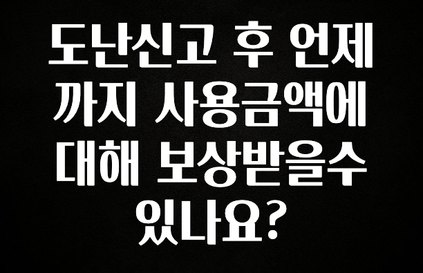 오늘 추천드려야 할 도난신고 후 언제까지 사용금액에 대해 보상받을수 있나요? 업데이트된 소식입니다