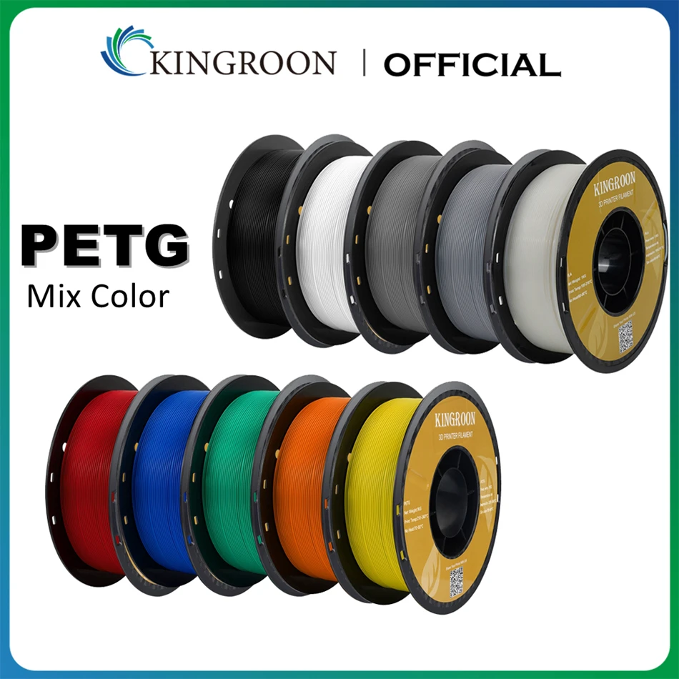 올해도 꼭 사자 KINGROON PETG 3D 프린터 필라멘트 1.75mm 5KG 10KG 믹스 컬러 3D 인쇄 재료 FDM 3dprinter 용 1kg/롤 petg 플라스틱 알짜배기만 골라가세요
