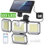 엄마들도 좋아하는 방수 태양 전원 야외 조명 모션 센서 2000LM 333 LED 보안 가로등 Sconce 스포트라이트 정원 장식 정직하게 소개해보겠습니다