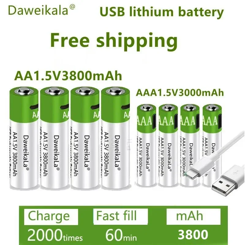 바로확인해야 할 소식 새로운 AA 1.5V 3800mah + 1.5V AAA 3000mAh 충전식 리튬 이온 배터리 손전등 장난감 시계 MP3 플레이어 리튬 이온 배터리 교체 관심이 뜨거운 이유 입니다