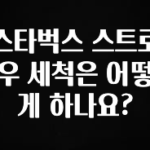 인스타 정보 스타벅스 스트로우 세척은 어떻게 하나요? 정직하게 소개해보겠습니다