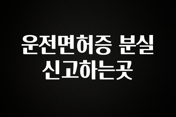 이번 선물은 꼭 운전면허증 분실신고하는곳 꼭 알아두세요