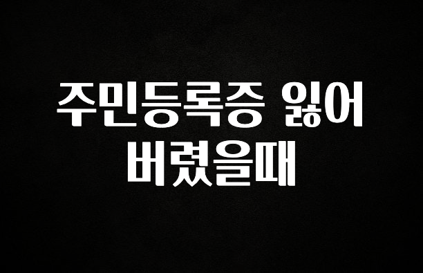 유튜브에서 난리난 정보 주민등록증 잃어버렸을때 확인하시죠