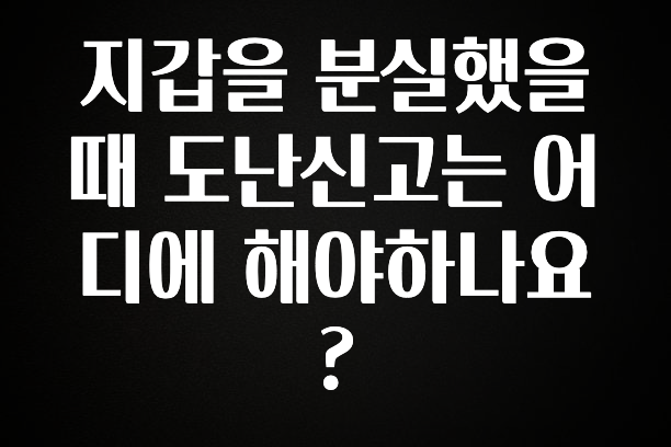긴급소식 지갑을 분실했을때 도난신고는 어디에 해야하나요? 요약본만 확인해보세요