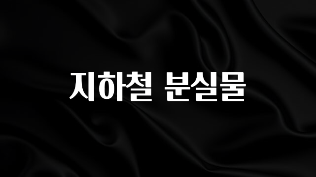 이번 선물은 꼭 지하철 분실물 궁금하신가요?