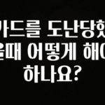 실시간 반응 터진 카드를 도난당했을때 어떻게 해야하나요? 후회하지 않습니다