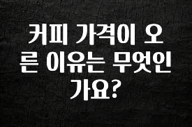 (2025 업데이트) 커피 가격이 오른 이유는 무엇인가요? 군말없이 소개합니다