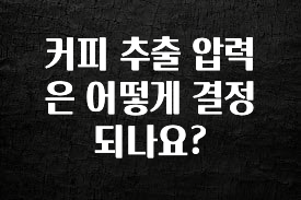 안보면 손해인 이유? 커피 추출 압력은 어떻게 결정되나요? 30초면 확인 가능합니다