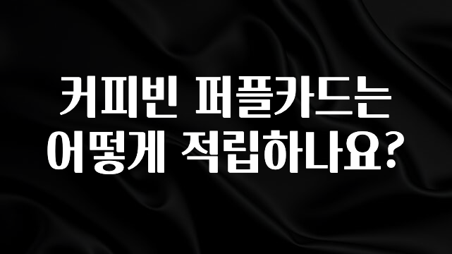 사랑을 담은 커피빈 퍼플카드는 어떻게 적립하나요? 업데이트된 소식입니다