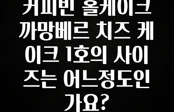 sns소식 커피빈 홀케이크 까망베르 치즈 케이크 1호의 사이즈는 어느정도인가요? 요약정리