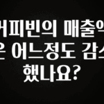 꾸준한 사랑을 받은 커피빈의 매출액은 어느정도 감소했나요? 후회하지 않습니다