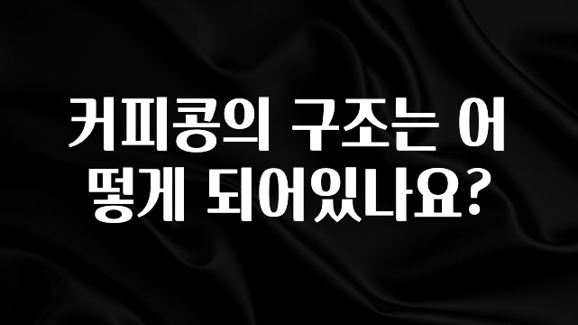 이달의 핫 커피콩의 구조는 어떻게 되어있나요? 요약정리