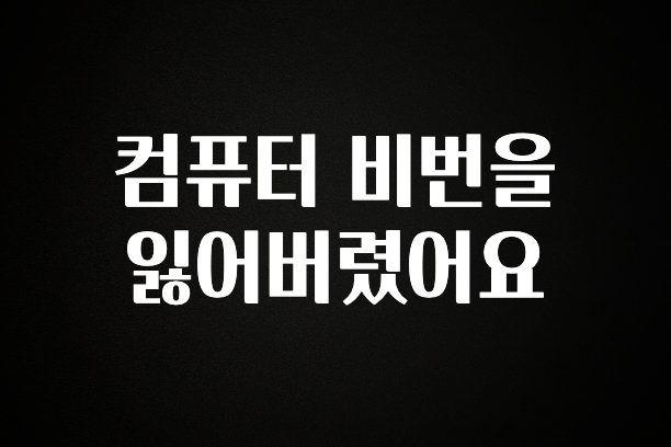 요즘 이게 유행 컴퓨터 비번을 잃어버렸어요 확인 부탁드립니다
