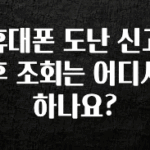 이달의 핫 휴대폰 도난 신고후 조회는 어디서 하나요? 알짜배기만 골라가세요