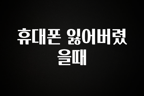 드디어 공개 휴대폰 잃어버렸을때 알려드립니다