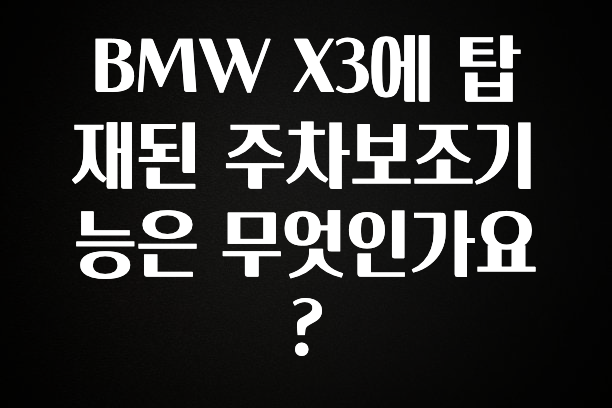 리뷰 좋은 BMW X3에 탑재된 주차보조기능은 무엇인가요? 핫한 정보입니다