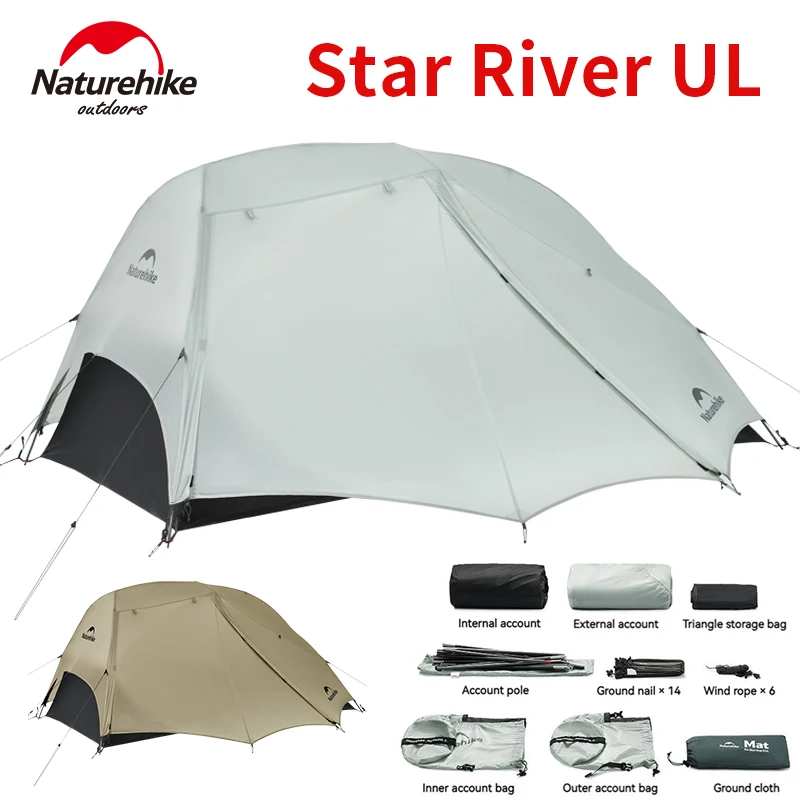 MZ세대 “주목” 2025 요즘 sns에서 난리난 Naturehike Star River UL 천막 초경량 2 명 더블 레이어 방수 방풍 삼계절 하이킹 캠핑 텐트 2024 새로운  리뷰 최다로 엄선된 최고의 제품을 소개합니다.