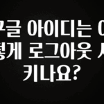인스타 정보 구글 아이디는 어떻게 로그아웃 시키나요? 소개합니다