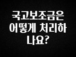 추가소식 국고보조금은 어떻게 처리하나요? 확인하시죠