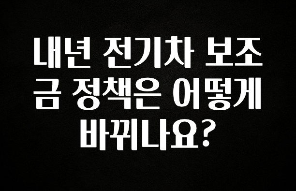 이거 “꼭” 기억하자 내년 전기차 보조금 정책은 어떻게 바뀌나요? 업데이트된 소식입니다