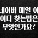 사랑을 담은 선물 네이버 메일 아이디 찾는법은 무엇인가요? 군말없이 소개합니다