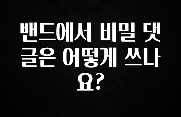 주간 핫 밴드에서 비밀 댓글은 어떻게 쓰나요? 요약본만 확인해보세요