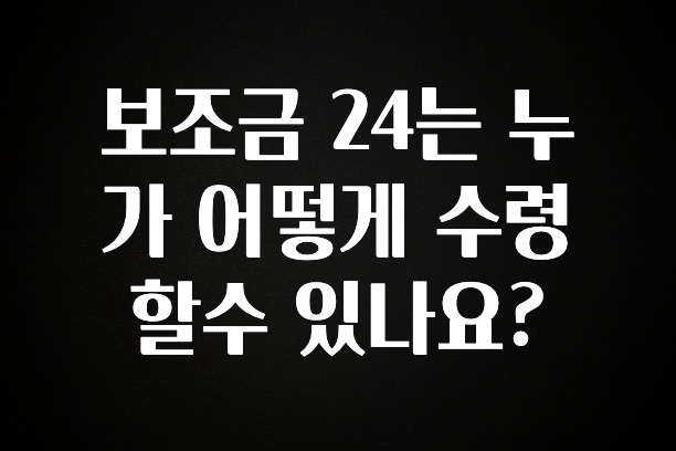 후회하지 않는 보조금 24는 누가 어떻게 수령할수 있나요? 관심이 뜨겁습니다