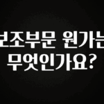 이번 선물은 꼭 보조부문 원가는 무엇인가요? 뜨거운 관심 감사합니다