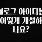 기다렸던 정보 블로그 아이디는 어떻게 개설하나요? 군말없이 소개합니다