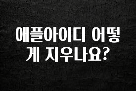 정성을 담은 애플아이디 어떻게 지우나요? 확인하시죠