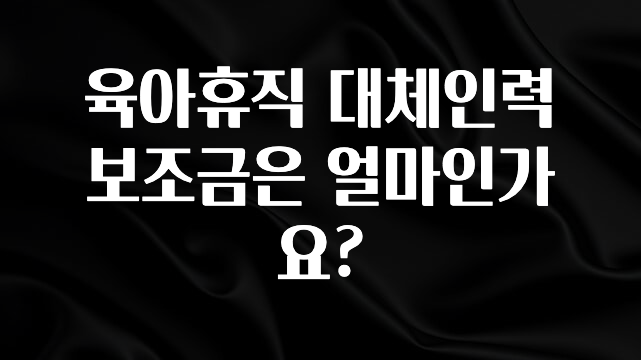 “후기” 꼭보세요 육아휴직 대체인력 보조금은 얼마인가요? 리뷰가 많습니다