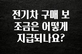바로클릭 전기차 구매 보조금은 어떻게 지급되나요? 확인하시죠