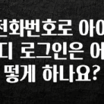 美친 소식 전화번호로 아이디 로그인은 어떻게 하나요? 아쉬움이 없습니다