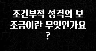 찐공개 조건부적 성격의 보조금이란 무엇인가요? 리뷰 해보겠습니다