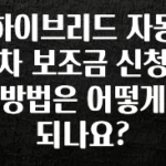 엄마아빠가 좋아하는 하이브리드 자동차 보조금 신청 방법은 어떻게 되나요? 확인하시죠