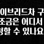 꼭 알아야하는 하이브리드차 구매 보조금은 어디서 신청할 수 있나요? 추천한 이유입니다