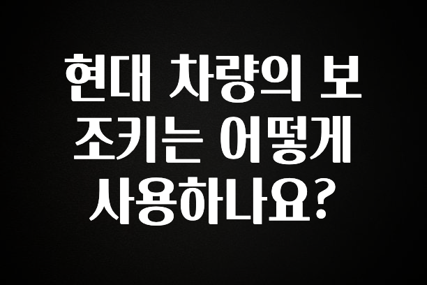 혹시 찾고계셨나요? 현대 차량의 보조키는 어떻게 사용하나요? 관심이 뜨거운 이유 입니다
