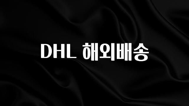 일단 저장해야하는 DHL 해외배송 확인해보세요
