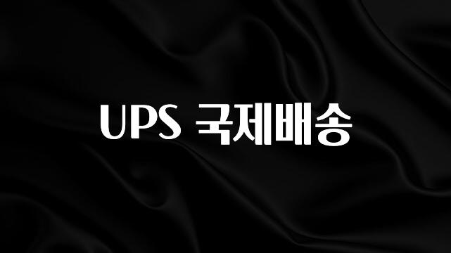 엄마아빠가 좋아하는 UPS 국제배송 지금떳다