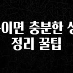 리뷰 좋은 5분이면 충분한 생활 정리 꿀팁 잠깐 확인해보세요