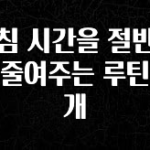 가성비 좋은 아침 시간을 절반으로 줄여주는 루틴 공개 전해드립니다