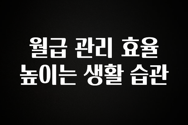 최다 검색한 월급 관리 효율 높이는 생활 습관 지금떳다