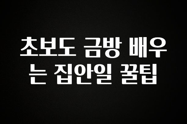 가성비 좋은 초보도 금방 배우는 집안일 꿀팁 잠깐 확인해보세요
