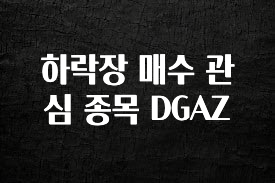꼭 알아두자 하락장 매수 관심 종목 DGAZ 꼭 알아두세요