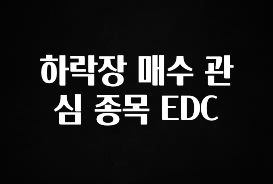 드디어 다음주에 공개 하락장 매수 관심 종목 EDC 실사용 후기