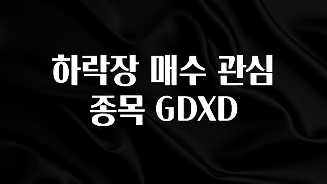 美친 소식 하락장 매수 관심 종목 GDXD 한 번에 알려드립니다